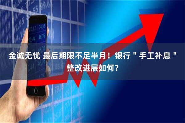 金诚无忧 最后期限不足半月！银行＂手工补息＂整改进展如何？