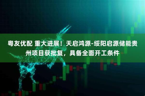 粤友优配 重大进展！天启鸿源-绥阳启源储能贵州项目获批复，具备全面开工条件
